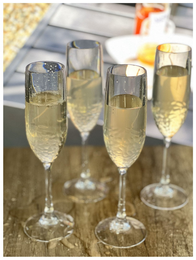 Tritan Lexington Plastic Champagne Flutes Set Of 4 6Oz , Unbreakable Mimosa Glasses Plastic Champagne Glasses, Wedding Champagne Flutes Clear Glass