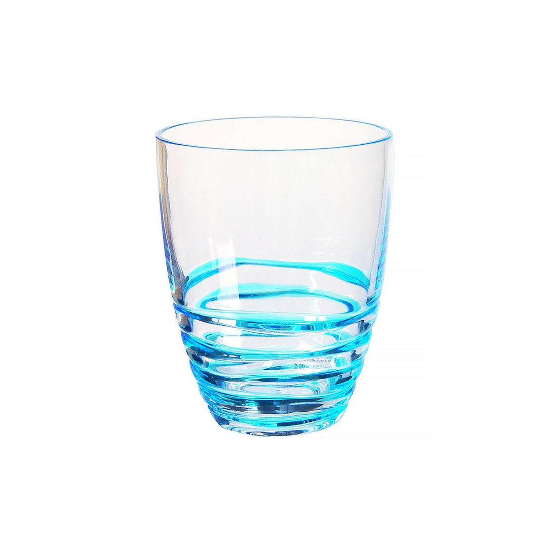 Swirl Acrylic Glasses Drinking Set Of 4 Dof 15Oz , Plastic Drinking Glasses, Bpa Free Cocktail Glasses, Drinkware Set, Drinking Water Glasses Blue Acrylic