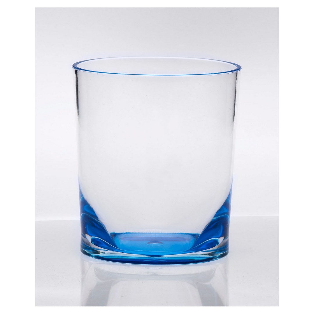 Oval Halo Acrylic Glasses Drinking Set of 4 DOF 12oz blue-acrylic