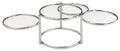 Modern Nesting Coffee Table With Clear Glass And Chrome Chrome Primary Living Space Contemporary,Modern Round Shelves Glossy Glass