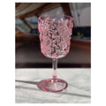 Paisley Plastic Wine Glasses Set Of 4 13Oz , Bpa Free Acrylic Wine Glass Set, Unbreakable Red Wine Glasses, White Wine Glasses Pink Acrylic