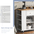 Kitchen Island with Power Outlet,Kitchen Storage white-mdf