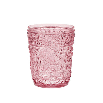 Paisley Acrylic Glasses Drinking Set Of 4 Dof 13Oz , Plastic Drinking Glasses, Bpa Free Cocktail Glasses, Drinkware Set, Drinking Water Glasses Pink Acrylic