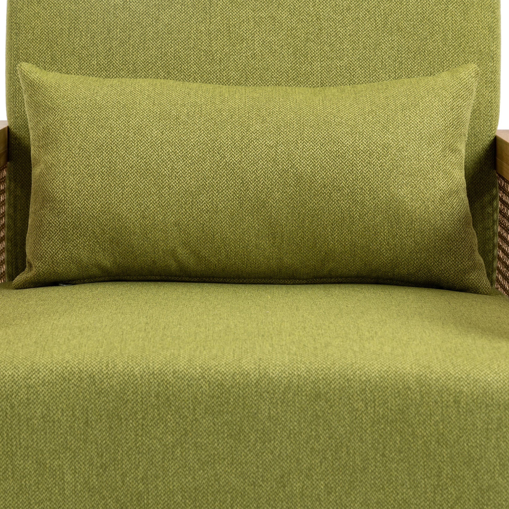 Coolmore 360 Degree Swivel Barrel Club Chair With One Pillow,Modern Comfortable Upholstered Accent Chair,Linen Accent Chair For Living Room,Bedroom Green Linen Green Primary Living Space Modern Foam Linen