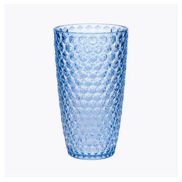 Diamond Cut Acrylic Glasses Drinking Set Of 4 19Oz , Plastic Drinking Glasses, Bpa Free Cocktail Glasses, Drinkware Set, Drinking Water Glasses Blue Acrylic