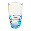 Swirl Acrylic Glasses Drinking Set Of 4 20Oz , Plastic Drinking Glasses, Bpa Free Cocktail Glasses, Drinkware Set, Hi Ball Plastic Water Tumblers Blue Acrylic