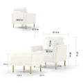Contemporary Velvet Upholstered Accent Chair And Ottoman Set With Deep Channel Tufting,Cream Cream Foam Velvet