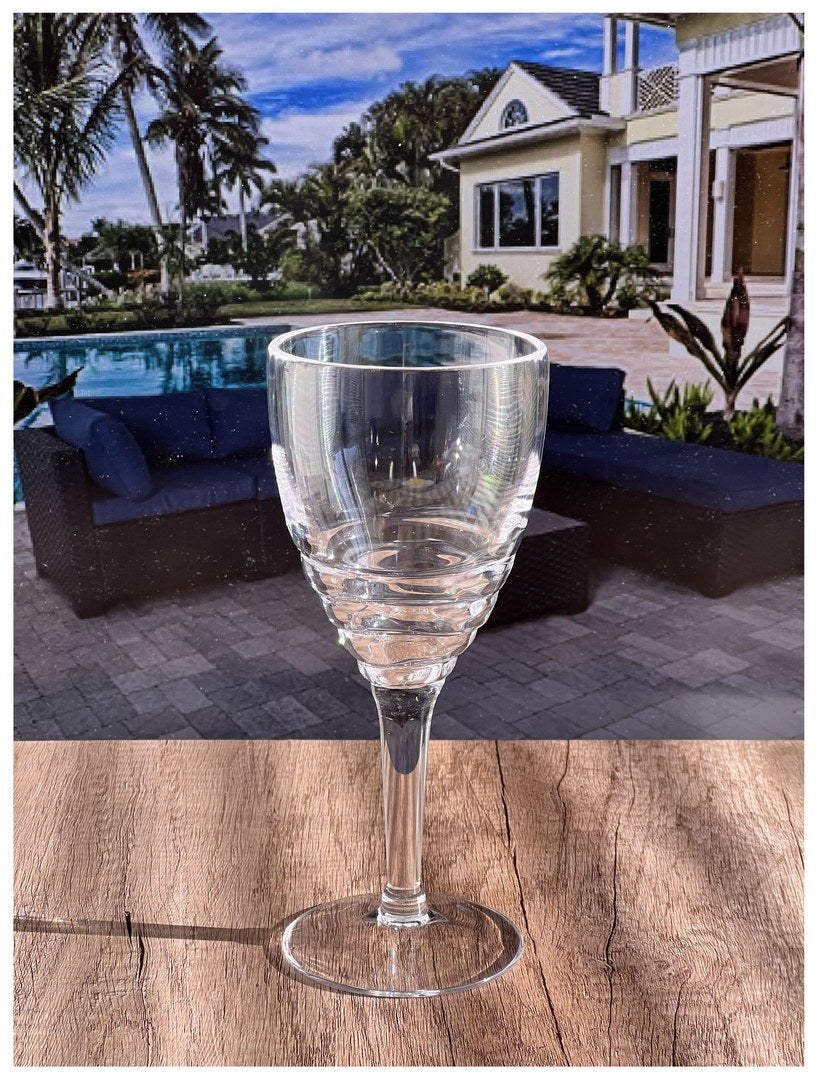 Swirl Plastic Wine Glasses Set of 4 12oz , BPA Free clear-acrylic