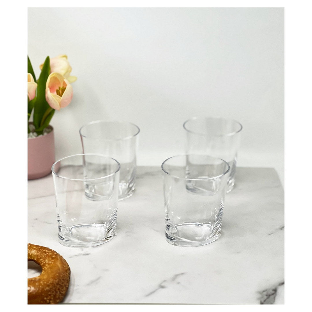 Oval Halo Acrylic Glasses Drinking Set Of 4 Dof 12Oz , Plastic Drinking Glasses, Bpa Free Cocktail Glasses, Drinkware Set, Plastic Water Tumblers Clear Acrylic