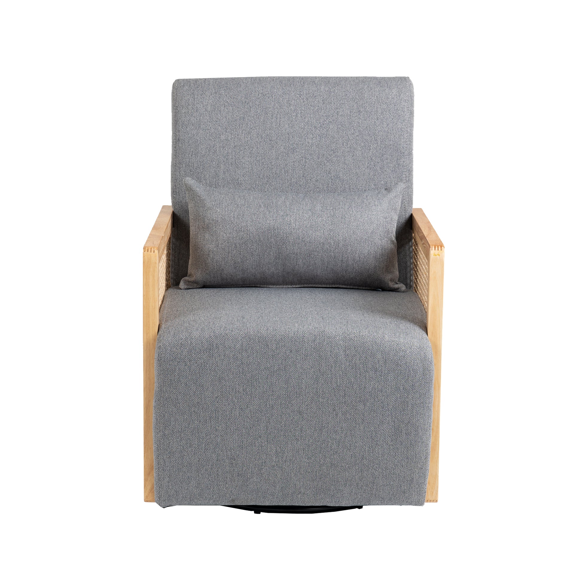 Coolmore 360 Degree Swivel Barrel Club Chair With One Pillow,Modern Comfortable Upholstered Accent Chair,Linen Accent Chair For Living Room,Bedroom Grey Linen Grey Primary Living Space Modern Foam Linen