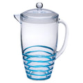 2.5 Quarts Water Pitcher With Lid, Swirl Unbreakable Plastic Pitcher, Drink Pitcher, Juice Pitcher With Spout Bpa Free Blue Acrylic