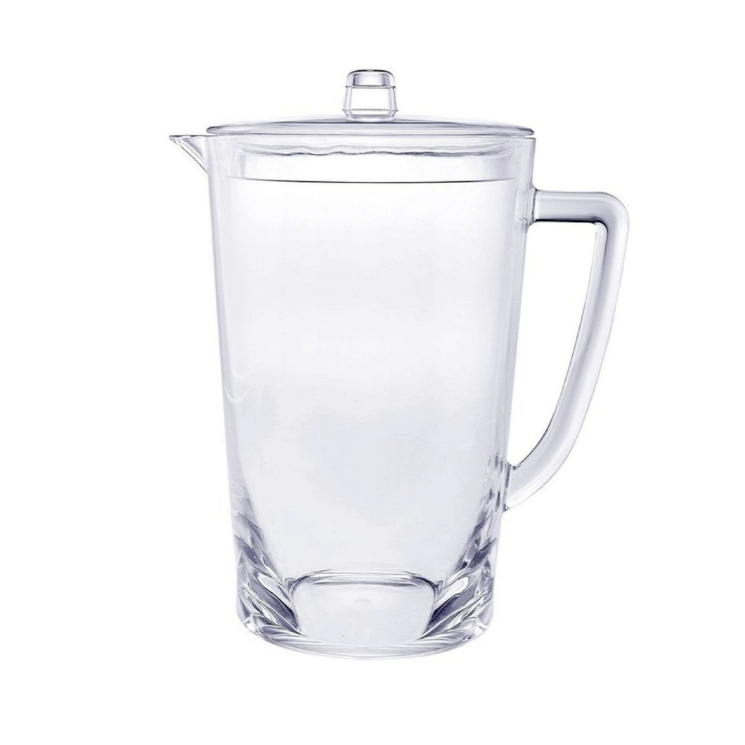 2.75 Quarts Water Pitcher With Lid, Oval Halo Design Unbreakable Plastic Pitcher, Drink Pitcher, Juice Pitcher With Spout Bpa Free Clear Acrylic