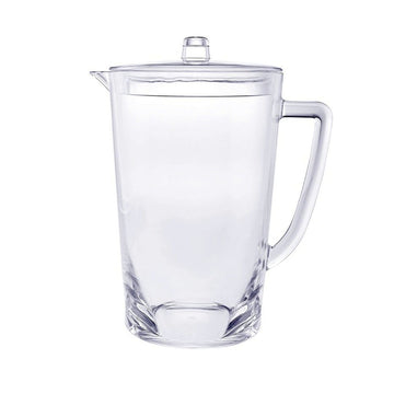 2.75 Quarts Water Pitcher With Lid, Oval Halo Design Unbreakable Plastic Pitcher, Drink Pitcher, Juice Pitcher With Spout Bpa Free Clear Acrylic