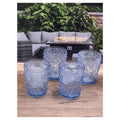 Paisley Acrylic Glasses Drinking Set Of 4 Dof 13Oz , Plastic Drinking Glasses, Bpa Free Cocktail Glasses, Drinkware Set, Drinking Water Glasses Blue Acrylic