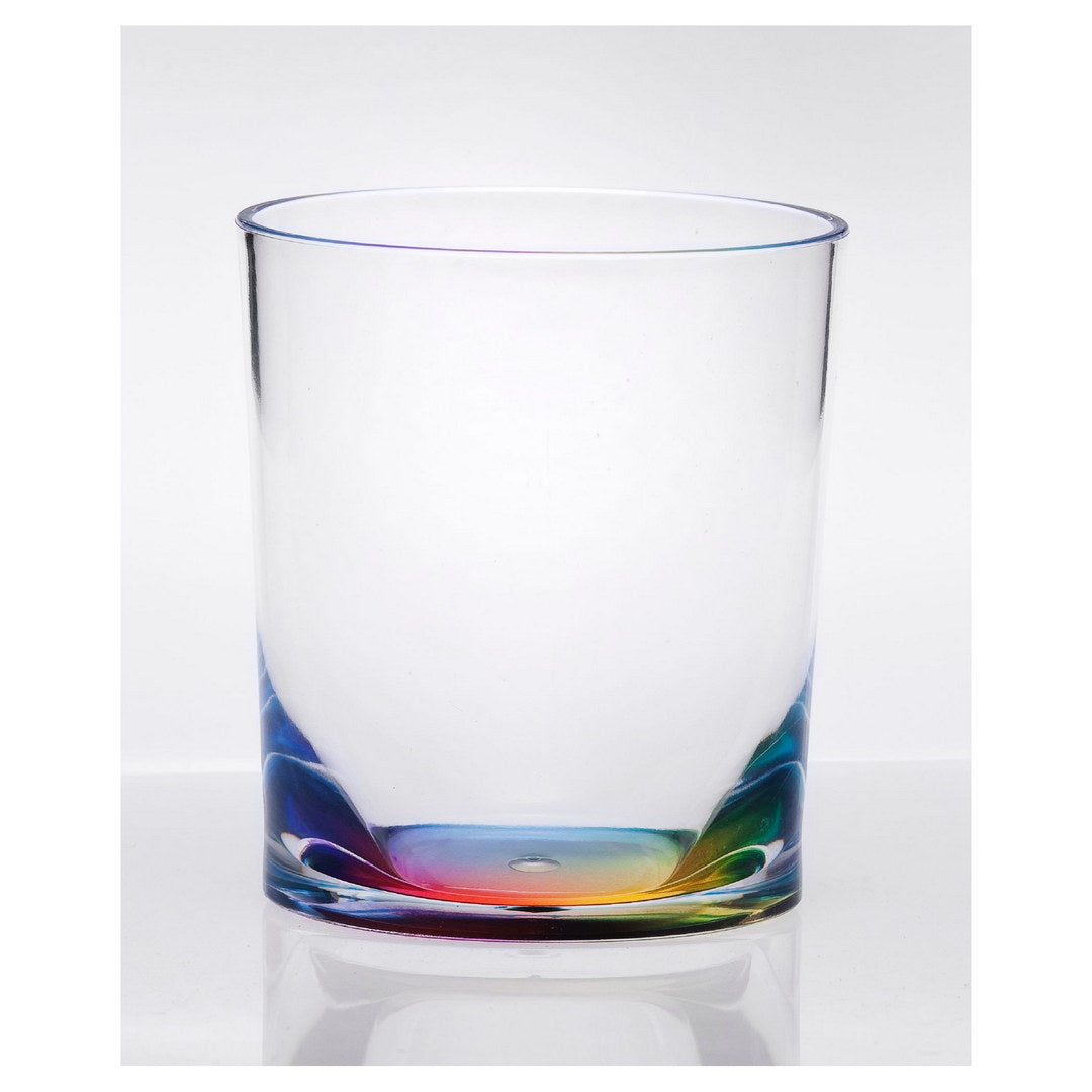 Oval Halo Acrylic Glasses Drinking Set Of 4 Dof 12Oz , Plastic Drinking Glasses, Bpa Free Cocktail Glasses, Drinkware Set, Plastic Water Tumblers Clear Acrylic