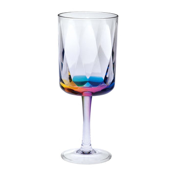 Rainbow Diamond Plastic Wine Glasses Set Of 4 16Oz , Bpa Free Acrylic Wine Glass Set, Unbreakable Red Wine Glasses, White Wine Glasses Clear Acrylic