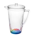 2.5 Quarts Water Pitcher With Lid, Rainbow Design Unbreakable Plastic Pitcher, Drink Pitcher, Juice Pitcher With Spout Bpa Free Clear Acrylic