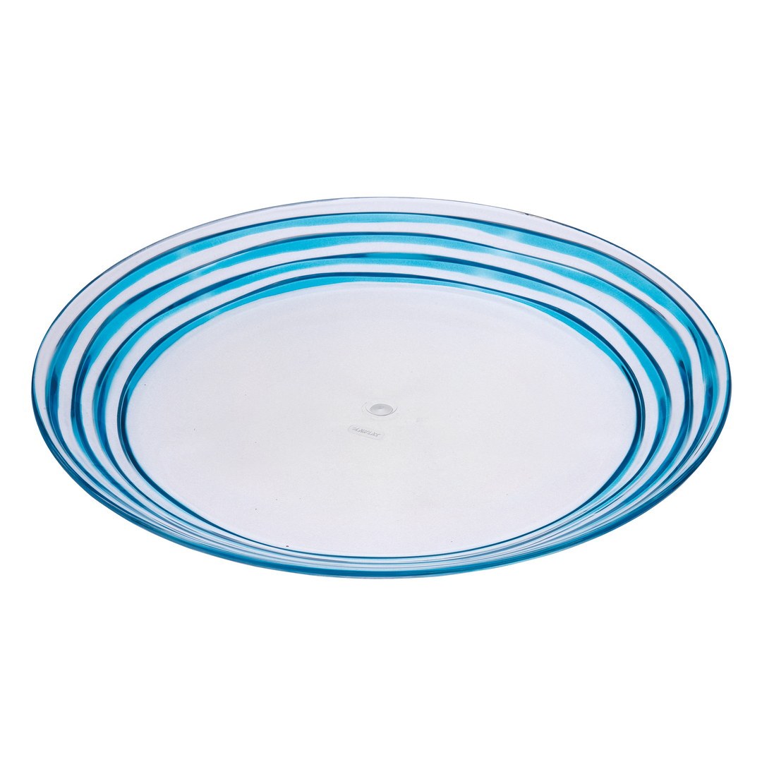 Designer Swirl 12" Acrylic Dinner Plates Set of 4 blue-acrylic