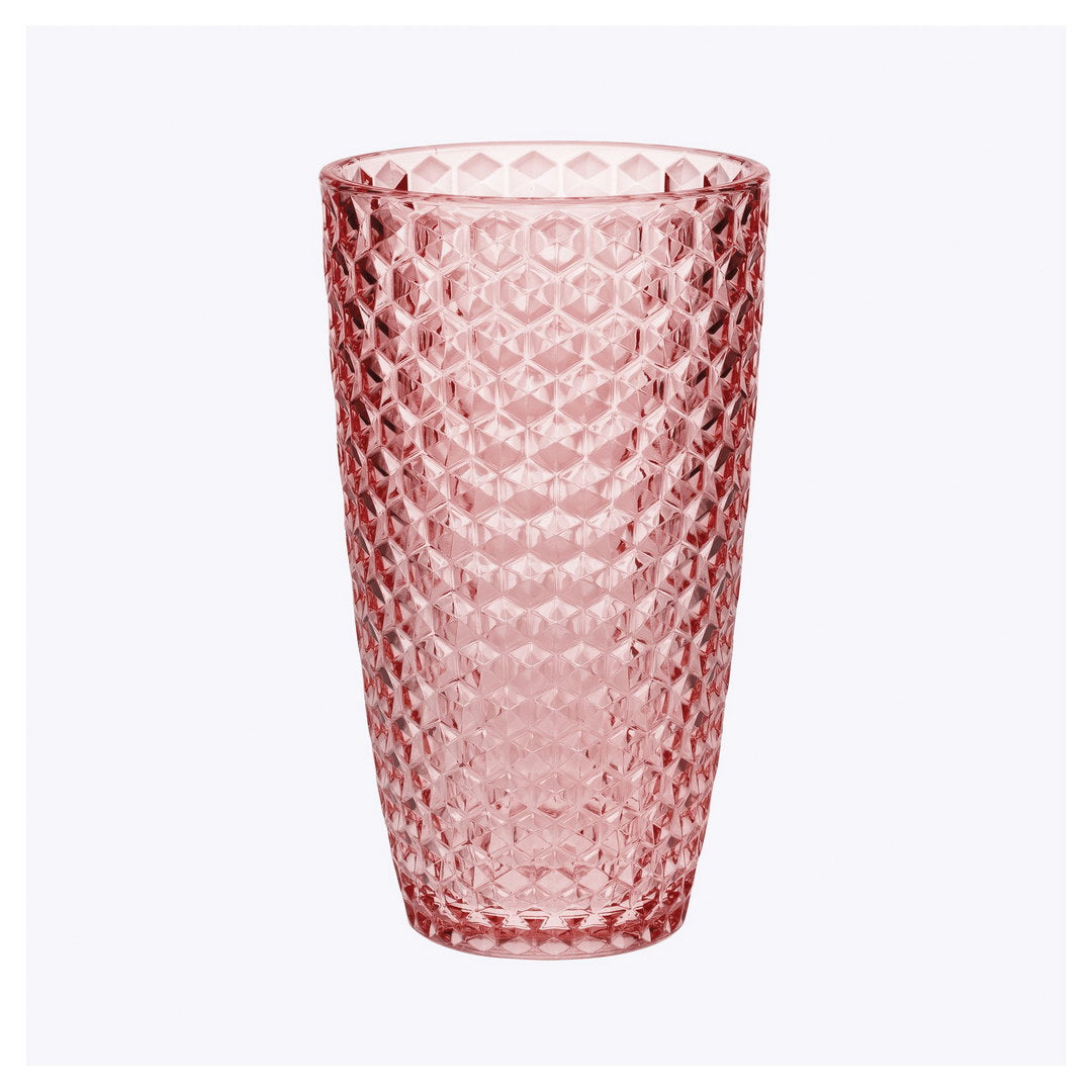 Diamond Cut Acrylic Glasses Drinking Set Of 4 19Oz , Plastic Drinking Glasses, Bpa Free Cocktail Glasses, Drinkware Set, Drinking Water Glasses Pink Acrylic