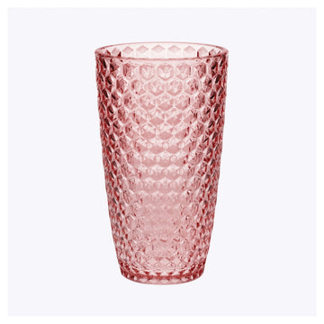 Diamond Cut Acrylic Glasses Drinking Set Of 4 19Oz , Plastic Drinking Glasses, Bpa Free Cocktail Glasses, Drinkware Set, Drinking Water Glasses Pink Acrylic