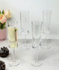 Oval Halo Plastic Champagne Flutes Set Of 4 4Oz , Unbreakable Mimosa Glasses Plastic Champagne Glasses, Tritan Wedding Champagne Flutes Clear Glass
