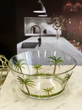 Palm Tree Acrylic Serving Bowls, Unbreakable Large Plastic Bowls, Soup Bowls, Salad Bowls, Cereal Bowl For Snacks, Bpa Free Clear Acrylic