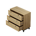 3 Drawers Storage Cabinet Rope Woven Drawer Set Of 2 , For Bedroom,Living Room,Dining Room,Hallways,Oak Oak Mdf