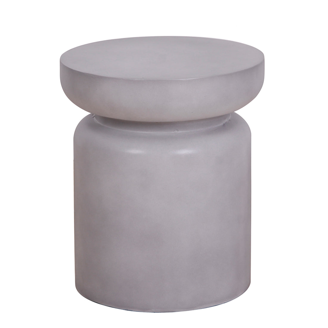 Faux Concrete Texture 17 Inch Height Accent Table For Indoor And Outdoor Gray Garden & Outdoor European Magnesium Oxide