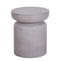 Faux Concrete Texture 17 Inch Height Accent Table For Indoor And Outdoor Gray Garden & Outdoor European Magnesium Oxide