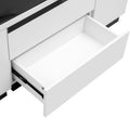 Modern White Lift Top Glass Coffee Table With Drawers & Storage Multifunction Table Black White Mdf Glass