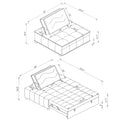 Multipurpose Linen Fabric Ottoman Lazy Sofa Pulling Out Sofa Bed Beige Beige Foam Fabric