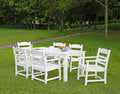Hips Patio Furniture Dining Chair And Table, 5 Pieces 4 Dining Chairs 1 Dining Table Backyard Conversation Garden Poolside Balcony White White Hdpe