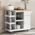 Multipurpose Kitchen Cart Cabinet with Side Storage white-mdf