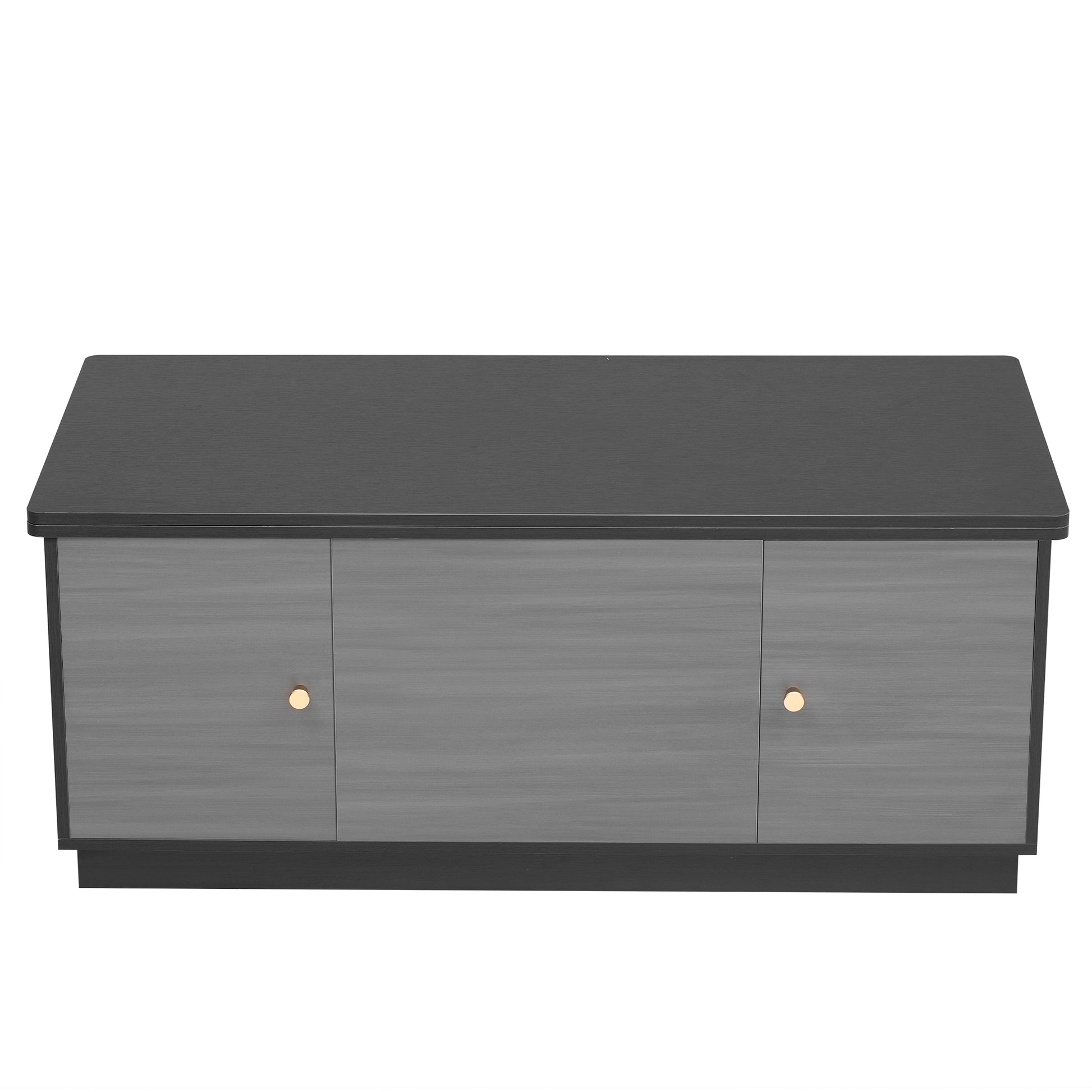 Modern Gray Multi Functional Rectangle Lift Top Coffee Table Extendable With Storage Dark Gray Mdf