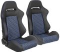 Racing Seat Black Blue Vinyl