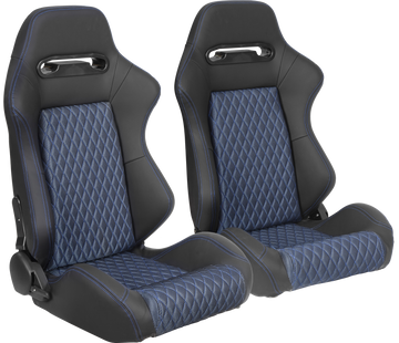 Racing Seat Black Blue Vinyl