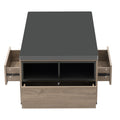 Modern Lift Top Coffee Table Multi Functional Table With 3 Drawers In Walnut & Black Walnut Black Mdf