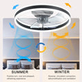 Ceiling Fan With Lights Dimmable Led Black Aluminium Iron