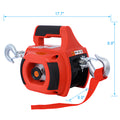 Drill Winch Hoist Portable Drill Winch Of 750 Lb Capacity With 40 Feet Steel Wire Drill Winch For Lifting & Dragging Red Abs