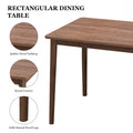 Dining Table Retro Rectangle Table Solid Rubber Wood Rustic Furniture For Kitchen Dining Room Walnut Color Walnut Rubber Wood