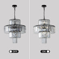 Black Luxury Crystal Chandelier Modern Chandeliers Lights Fixture Hanging Pendant Light Fixture For Dining Room Bedroom Living Room Dia 19.7 Inch Black Black Crystal Iron