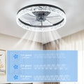 Ceiling Fan With Lights Dimmable Led Black Aluminium Iron