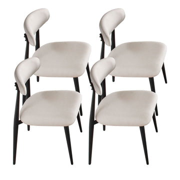 Dining Chairs Set Of 4, Upholstered Chairs With Metal Legs For Kitchen Dining Room Light Grey Light Grey Foam Metal