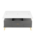 Modern Lift Top Coffee Table Multi Functional Table With Drawers In Gray & White White Gray Mdf Steel