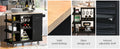 Multipurpose Kitchen Cart Cabinet with Side Storage black-mdf