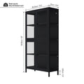 Four Glass Door Storage Cabinet With Adjustable -