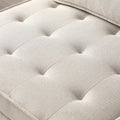 Multipurpose Linen Fabric Ottoman Lazy Sofa Pulling Out Sofa Bed Beige Beige Foam Fabric