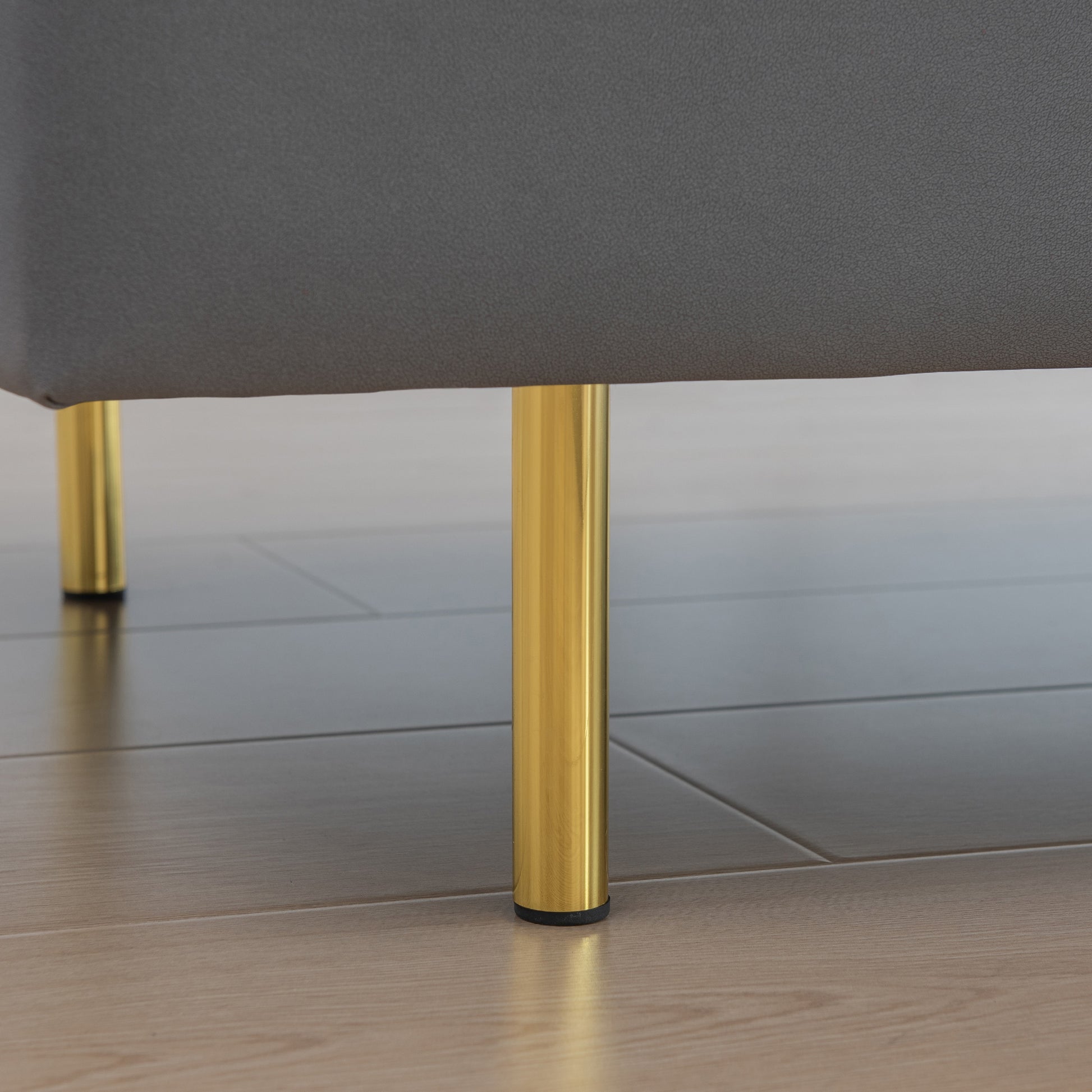 L Shaped Corner Sectional Technical Leather Sofa With Pillows,Dark Grey,89.8*89.8'' Dark Grey Foam 4 Seat