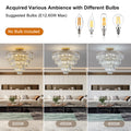 Same As W1340P189283 L005001 D500 C10G Gold Crystal Chandeliers,5 Tier Round Semi Flush Mount Chandelier Light Fixture,Large Contemporary Luxury Ceiling Lighting Gold Crystal Iron