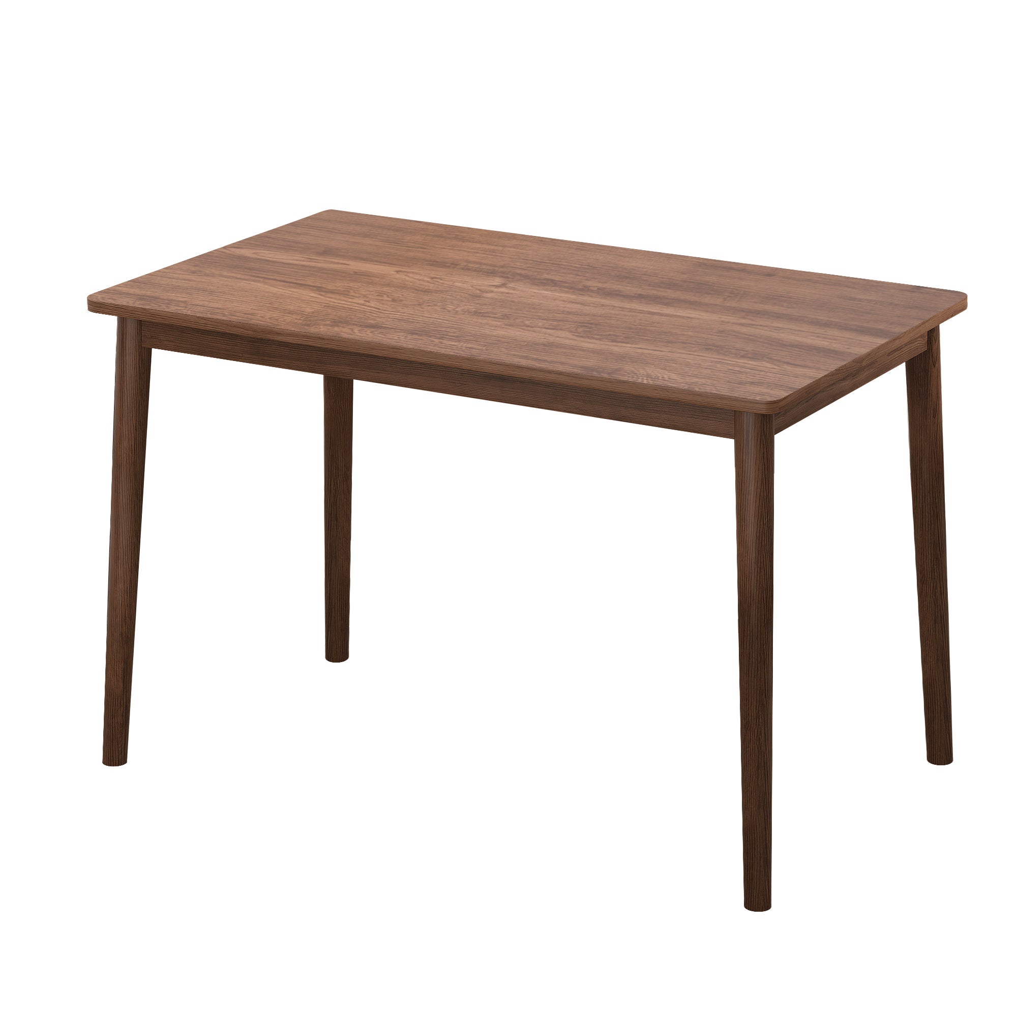 Dining Table Retro Rectangle Table Solid Rubber Wood Rustic Furniture For Kitchen Dining Room Walnut Color Walnut Rubber Wood